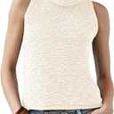Imily Bela Womens Turtleneck Sweater Vest Sleeveless Loose Pullover Sweaters Knit Fashion Tank Tops, White S