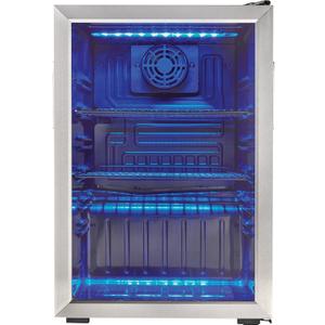 Danby DBC026A1BSSDB 95 Can Beverage Center, 2.6 Cu.Ft Refrigerator for Basement, Dining, Living Room, Drink Cooler Perfect for Beer, Pop, Water, Black/Stainless-Steel