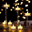 AGPTEK Timer Flickering Tea Lights, 7 Pack Flickering LED Candles with Timer Battery-Operated Flameless Tealight Candles for Wedding Holiday Party Home Decoration-Warm White