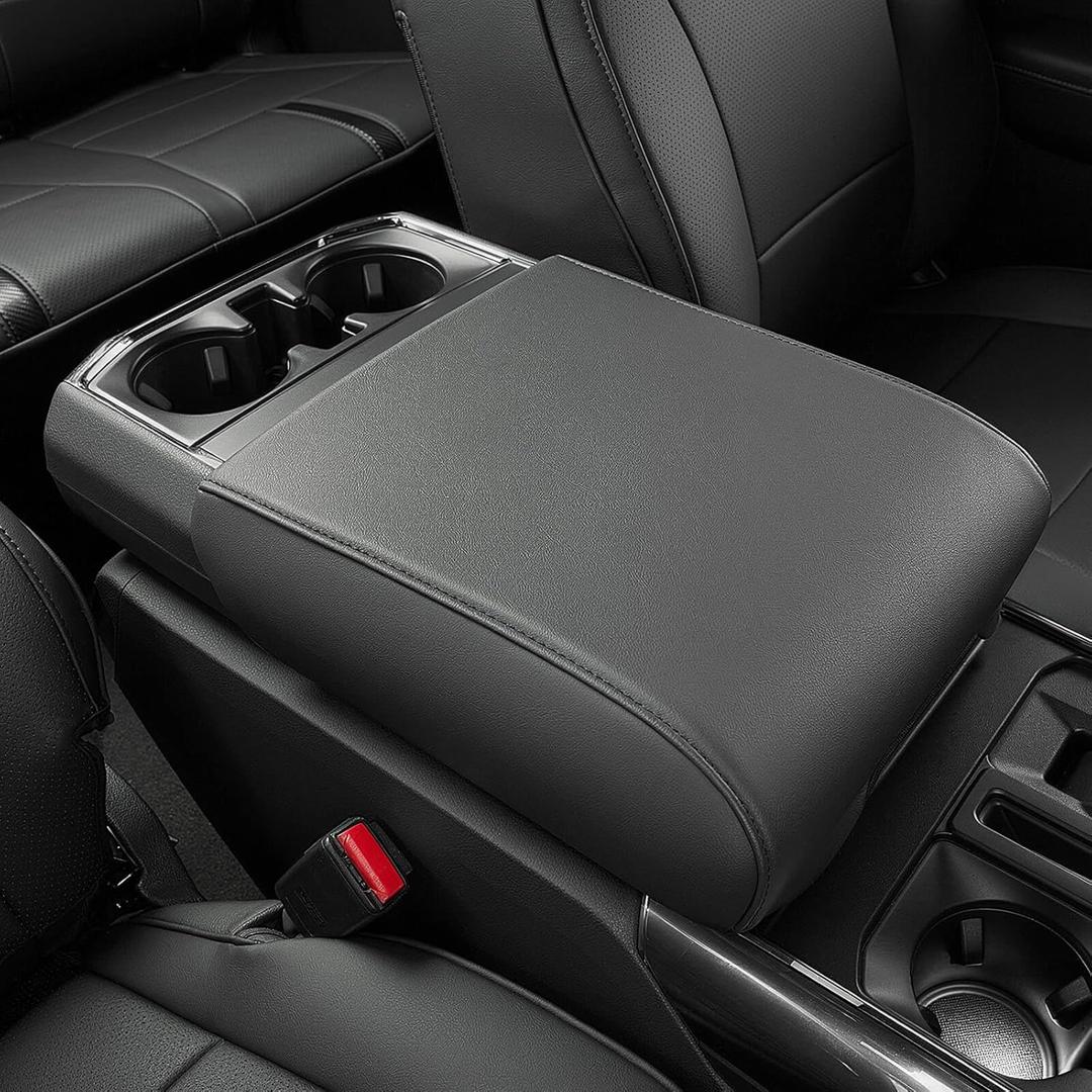 DiffCar Console Center Cover for Ford F150: 2021-2026(Bucket Seat Console Only), Faux Nappa Leather Armrest Protector for F-150 Truck Interior, Car Accessories for F 150 2021 2022 2023 2024 2025 2026