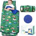 ACRABROS Toddler Nap Mat with Pillow and Blanket, Large Rolled Napping Mats,Slumber Bags for Boys Girls,Kids Sleeping Bag for Daycare, Preschool Travel