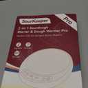 SourKeeper, Larger 2-in-1 Sourdough Starter Warmer Pro - 2026 Upgrade Larger Heating Plate, Dough Temp Probe, 1F Control (70110F), 24H Timer, Real-Time Monitoring,  Walnut, 6.5inch