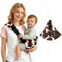 Baby Sling Carrier, Side Toddler Sling Carrier 20-44 lbs with Adjustable Straps, Portable and Lightweight Baby Carrier One Shoulder, Ideal for Hands-Free Parenting (Cow)