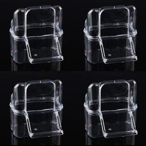 4 Pcs Bird Cage Feeder Plastic Cups Acrylic Feeding Bowl Anti- Splashing Water Food Feeder Box (for Bird Cage with Spring Door)