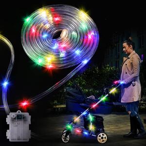 9.8FT Stroller Lights - Durable Baby Stroller Lights for Walking at Night, Make The Stroller Visible, with Cable Ties, LED Lights for Stroller Accessories Bikes, Multicolor