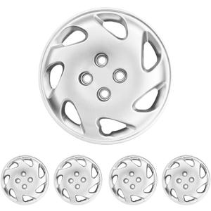 Hubcaps 14 Inch for Honda Civic  Set of 4 Silver Wheel Covers  Bolt-On Hub Caps for Honda Civic  Durable Replacement Hubcaps for 14" Easy Installation