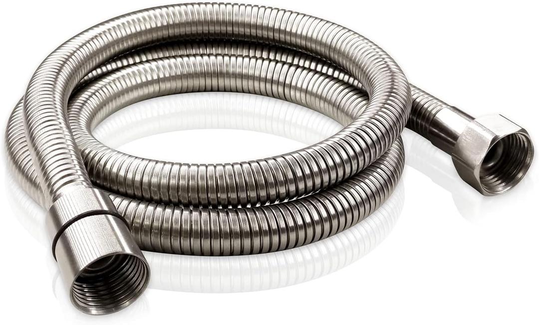 PHASAT 39-Inch short Indoor Outdoor Shower Tube Replacement Stainless Steel Handheld Shower Hose,Brushed Nickel,A3107N-1.0