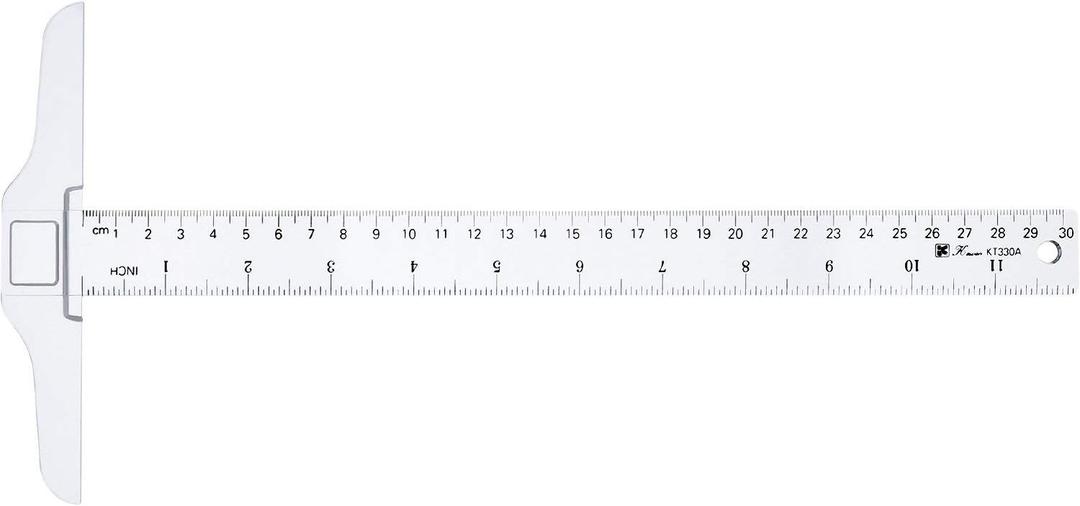 Pangda 12 Inch/ 30 cm Junior T-Square Plastic Transparent T-Ruler for Drafting and General Layout Work (1)