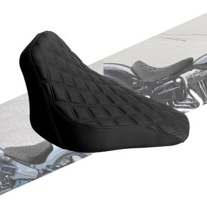 Motorcycle Front Driver Leather/Suede Cushion Pillion Seat Solo Seat Fit For Harley Softail Breakout 2013-2017 Rocker 2008-2017 (Black Stitching)