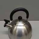 Mr. Coffee Carterton Stainless Steel Whistling Tea Kettle 1.5-Quart Capacity, Mirror Polish Finish, Durable Tea Kettle for Stovetop, Fast Boiling, Easy Pouring