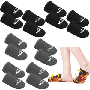 Shappy 8 Pairs 2mm Toe Neoprene Warmers Black Grey Toe Cover Warmer Foot Caps Sock for Shoe Boots Men Women Ice Bath Cover Cycling Skiing Running Hiking Cold Plunge Accessories (4.33 x 5.91")