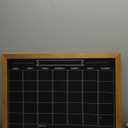 Calendar Chalkboard, 17.7" * 23.6", Magnetic Surface Rustic Brown Solid Pine Wood Frame Chalk Board for Planning/School Timetable/Memo, Hanging Board for Office, School and Home(YLHB-QZ-4560)