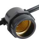 Novelty Lights 37.5 Feet Heavy Duty Light String with 25 in-Line E26 Sockets, Black Wire PVC Commercial Grade Stringer, 18" Spacing, End-to-End Connectable, No Bulbs