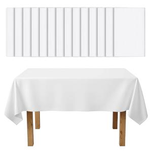 AOZUO 15 Pack White Paper Tablecloths for Rectangle Tables 55 x 108 Inch Premium Disposable Table Cloths with Plastic Backing for Wedding Birthday Party Banquet