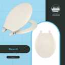 Centoco Round Toilet Seat, Scratch-Resistant Plastic Finish, Fits Kohler/American Standard/TOTO, Light Weight Residential, Made in the USA, DSAMAZ12-416, Biscuit