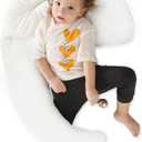 Choc chick Curve Long Toddler Kids Body Pillow for Sleeping, 34x27 inches Moon Shape Soft Child Hug Pillow, 100% Natural Cotton Pillowcase, Washable & Breathable Crib Pillow for Kids
