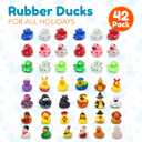 4E's Novelty Rubber Ducks for All Holidays, Bulk Pack of 42 - Includes 6 of Each Holiday, Patriotic July 4 Ducks, Halloween Ducks, Bath Toys for Kids, Gift for Jeep Owners, Jeep Ducking