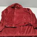 MIDNIGHTSUN Women's Velour Tracksuit 2 Piece Full Zip Hooded Sweatsuits Outfits Velvet Sportswear Jogging Set (X-Large, Wine)