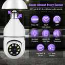 Security Camera Indoor Wireless WiFi Outdoor Home E27 360 Degree Panoramic Home Security Cameras IP Camera Motion Detection and Alarm Two-Way Audio 2pack