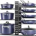 ORDORA Pots and Pans Organizer under Cabinet 14.55 Height, Adjustable 8-Tier Pot Organizers inside Cabinet, Kitchen Organizers and Storage Fit 6-11 inch Lightweight Cookware