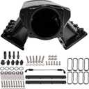 For LS Intake Manifold Low Profile Cathedral Port 102mm Compatible with Chevy GMC Pontiac LS1 LS2 LS6 Sheet Metal Fabricated EFI (Black)