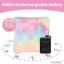 Heated Pillow for Lumbar Support, Rechargeable Heating Back Pillow for Office Chair, 3 Heat Settings, Improve Sitting Posture, Back Pain Relief, with Washable Cover, 11.8 x 11.8