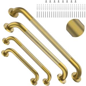 Gold Grab Bar 12" 16" 20" 24" Bundle, Safety Handrail for Elderly