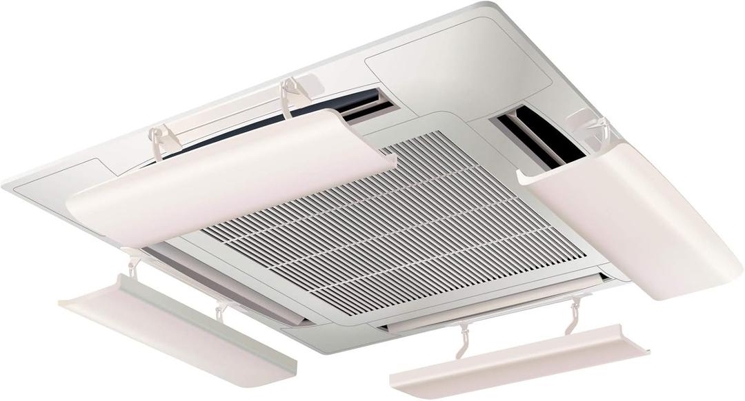 Pro, Angle Adjustable Air Conditioner Deflector helps Cooling/Heating Air Circulation, Anti Blast, Wind Baffle and Direction, Anti-Condensation (Ivory) (Set of 1)