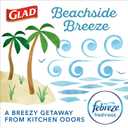 Glad OdorShield Small Drawstring Trash Bags - Febreze Beachside Breeze - 4 Gallon - 34 Count