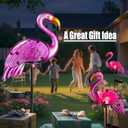 Solar Lights Outdoor,Flamingo Gifts for Women,Pink Flamingos for Yard Art Decor,Solar Metal Flamingo Lights Outdoor,Solar Powered Statues for Garden Yard Lawn Patio