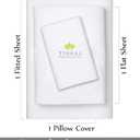 Tissaj Organic Cotton Sheets Twin Size  Ultra White  GOTS Certified  Durable Luxury Quality  Extra Deep Pockets & Secure Fit  Premium Bedding  Sateen Weave  with Carry Pouch  Set of 3