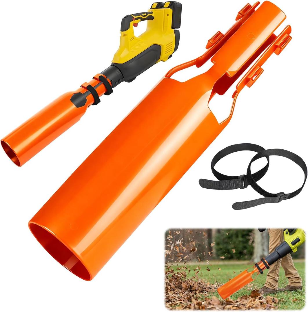 Leaf Blower Air Booster, Air Flow Booster for Blower, Turbo Nozzle Extension Boosts Universal Cordless High-Flow Airs Boost Attachment, Speed & Power for Yard, Lawn, and Driveway Cleanup (Orange)