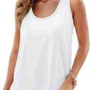 OFEEFAN Womens Tank Tops Loose Fit Scoop Neck Casual Summer Tops Curvy Hem (Yellow, L)