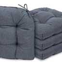 Chair Cushions for Dining Chairs, 4 Pack Soft and Comfortable Chair Cushions Pads with Ties, Seat Cushions for Kitchen Chairs, Dining Room (4 Pack 17x16, Dark Blue)