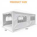 Outdoor 10 x 20 Feet Canopy Tent, Party Wedding Tent with Removable Walls, Portable Canopy Shelter Gazebo Pavilion for Event, Backyard White