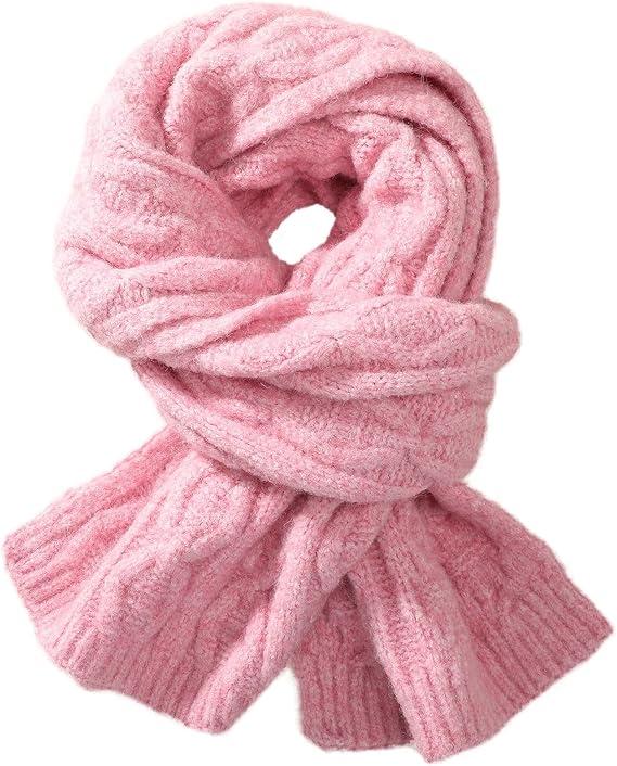 Scarf for Women Winter- Warm Thick Knit Winter Scarf for Women Wraps Chunky (Pink)