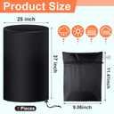 55 Gallon Drum Cover, 210D Oxford Cloth Water Storage Barrel Cover, 25 x 37 Inch Outdoor Waterproof Rain Snow Bucket lid with Drawstring, UV Protection, Anti Dust (1 Pc)
