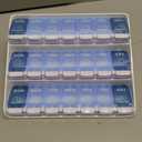 KMINA Extra Large Pill Organizer 3 Times a Day, Weekly Medicine, 7 Day Pills Box Case with Push Button for Big Vitamin Supplements, Patented, Made in Europe