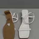 DREAM PAIRS Womens Heels Open Toe Ankle Strap Square Cute Wedding Party Sandal Comfort Dress Shoes Hera (8.5, White)