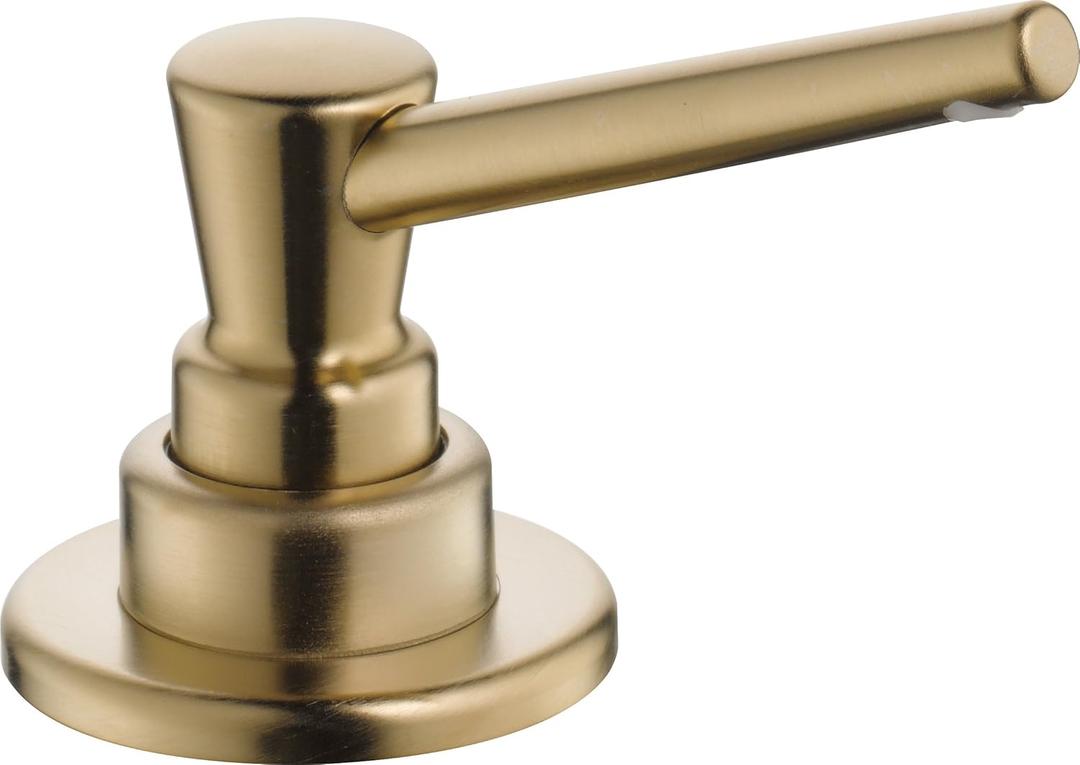 Delta Faucet Pump Soap/ Lotion Dispenser Gold, Countertop Soap Dispenser, Top Fill Deck Mount Soap Dispenser, Champagne Bronze RP1001CZ (2-3/4 inches)