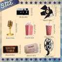 16 Pcs Movie Night Party Decorations 8.6" Movie Light up Letters Sign Film Clapper Board Marquee Star Sign Party Cards Props for Nigh Theater Table Centerpieces Decorations Supplies