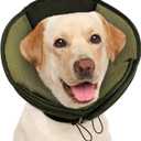 AOFITEE Large Dog Cone - Soft Dog Cone Stop Licking, Adjustable Extra Large Cones Dogs for Wound Healing, Pet Elizabethan Cones Collar After Surgery, XL Fabric Pet E-Collar, Army Green X-Large