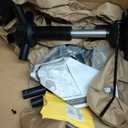 Home Office Chair No Arms with Wheels, Adjustable Height Small Desk Chair, PU Leather Mid Back 360 Swivel Computer Chair, Armless Modern Walnut Chair for Office, Reading Meeting Room (Black) (MCM Style)