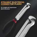 2PCS Electrical Disconnect Pliers, Automotive Electrical Connector Pliers with Anti-Slip Grip, Fuel Line Petrol Clip Pipe Plier for Push Tab Style Plugs(1*Straight&1 * 60Bend)
