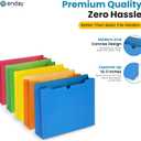 Enday 2 Inch File Jackets (25 Pack)- Assorted Colors Expandable File Folders - Straight Cut Tab - Letter Size Jacket Folders for Home & Office, Pocket File Folders in Red, Yellow, Blue, Green & Orange