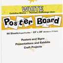 Scola Super Value Poster Board, 22 x 28 Inches, White, Pack of 50