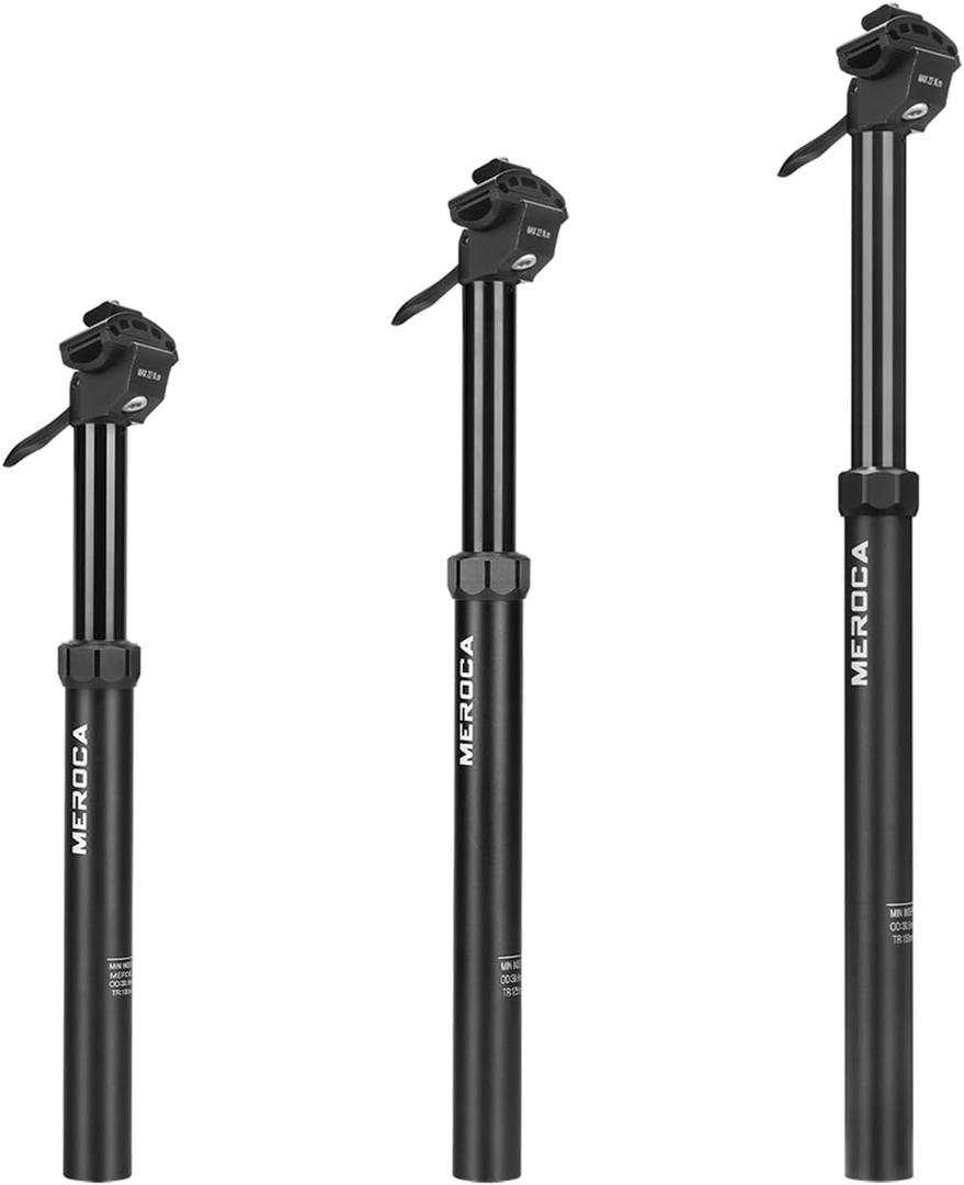 MEROCA Upgraded Speed Up 27.2mm/30.9mm/31.6mm Cable-Less Hydraulic Dropper Seatpost, 100mm/125mm Travel Dropper Post for MTB/E-Bike/Road Bike