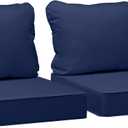 AAAAAcessories Outdoor Seat Cushions for Chairs, Fade-Resistant, Waterproof Patio Furniture Replacement Cushions, 24" x 24" x 5" + 24" x 19", Set of 2, Navy Blue