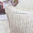 OYIMUA Beige 20x20 Decorative Throw Pillow Covers Chenille Set of 2 Square Accent Pillows for Couch Living Room Bed Cozy Farmhouse Neutral Cushion Covers