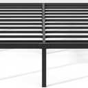 NEW JETO Metal Bed Frame,Queen Size Bed Frame with Storage Space,Heavy Duty Sturdy Mattress Foundation,Easy Assembly,No Box Spring Needed, Black,16 Inch,Queen
